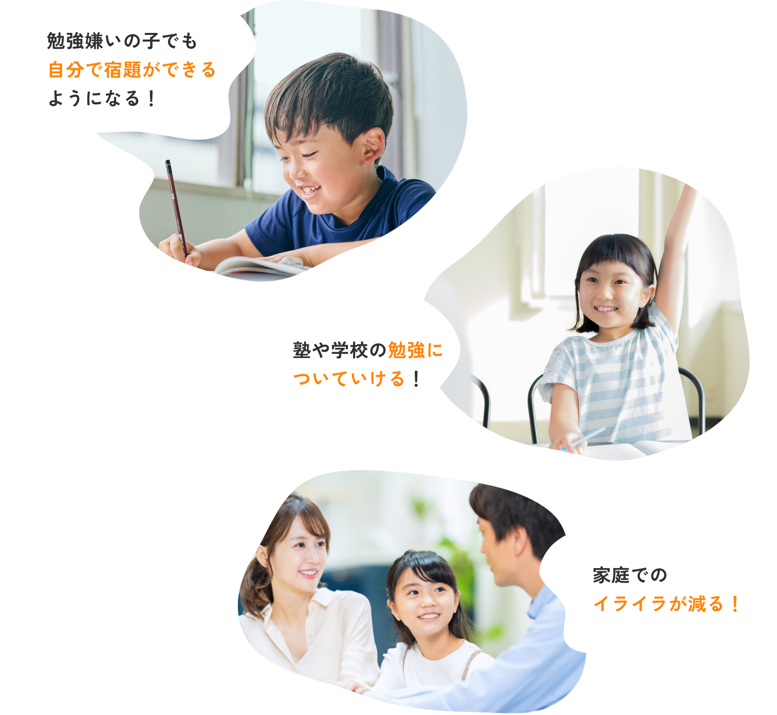勉強嫌いの子でも自分で宿題ができるようになる！塾や学校の勉強についていける！家庭でのイライラが減る！